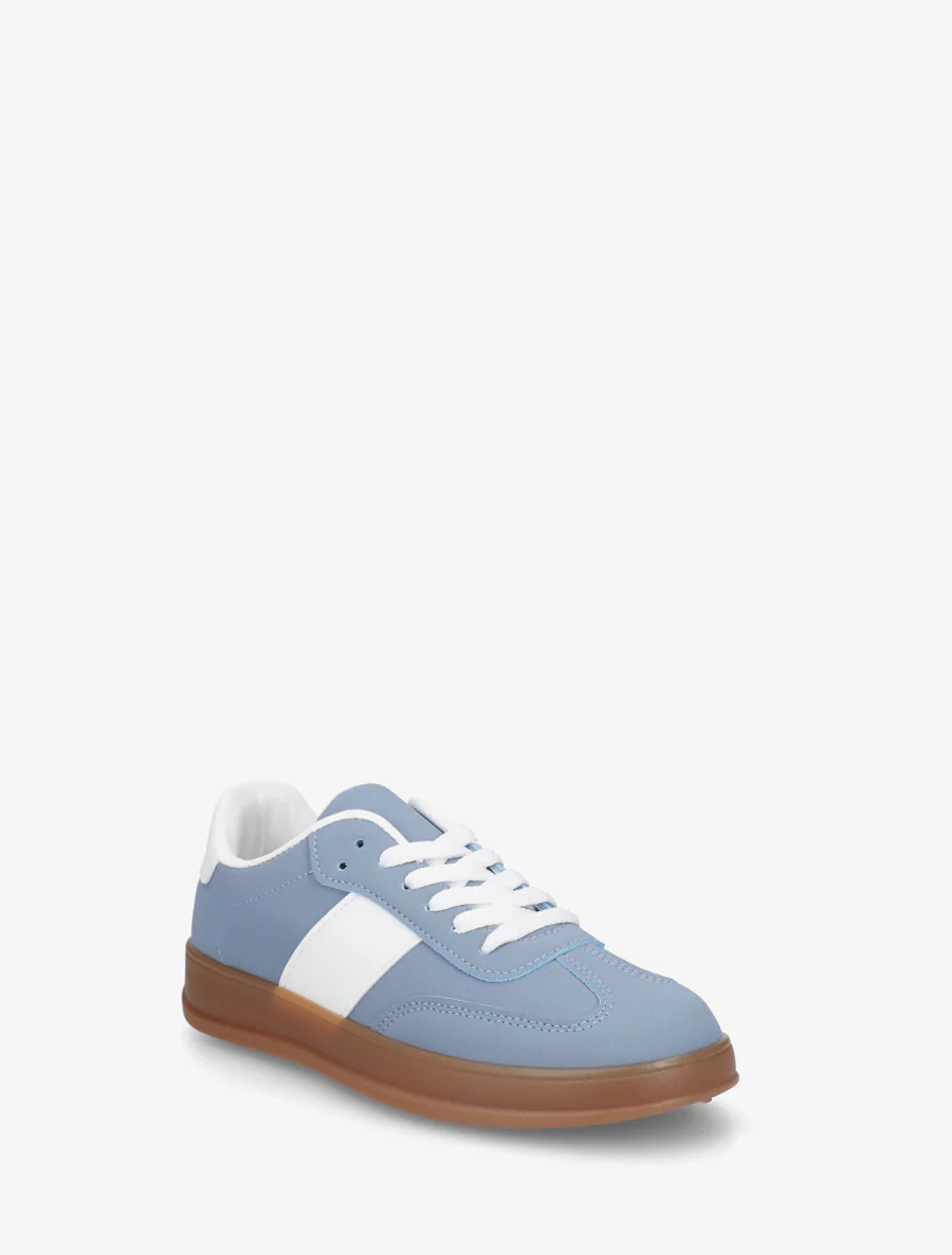 Effen sneakers met rubberen zool - Blauw - Image 2
