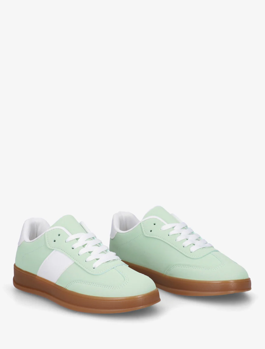Effen sneakers met rubberen zool - Watergroen - Image 4