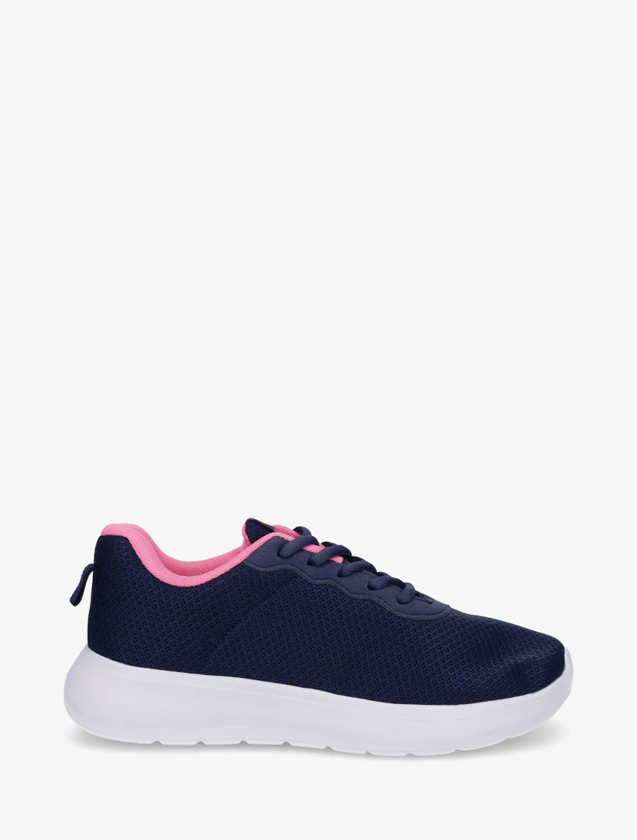 Effen sneakers van mesh - Marine
