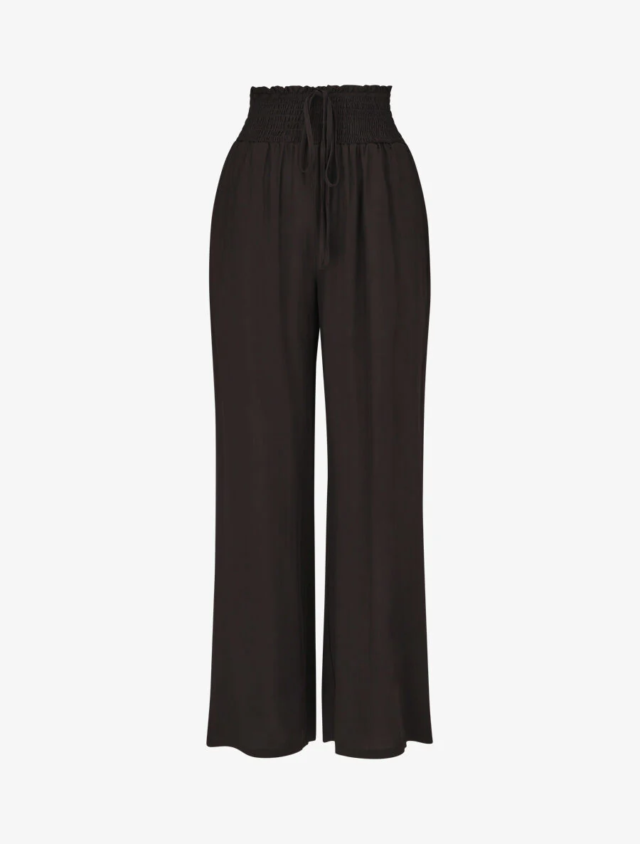 Effen soepele broek met zakken - Zwart