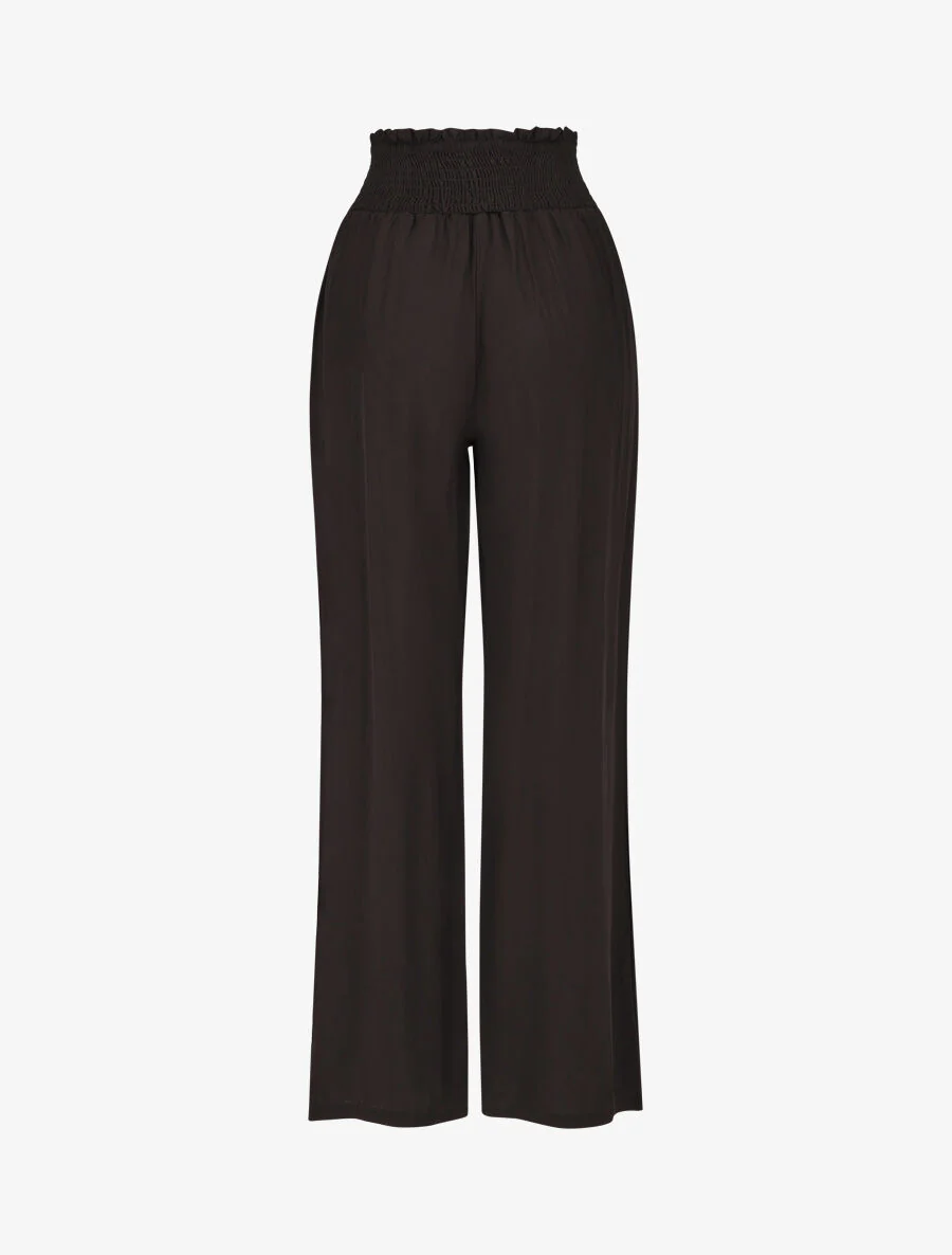 Effen soepele broek met zakken - Zwart - Image 2