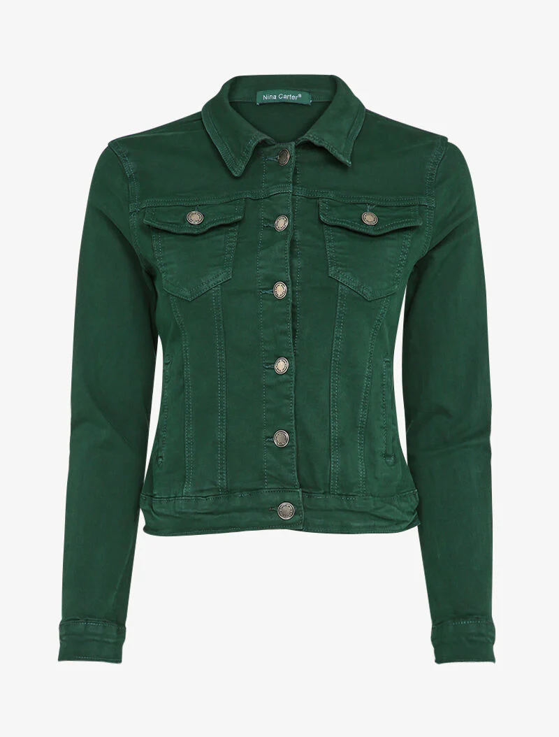 Effen spijkerjack - Groen