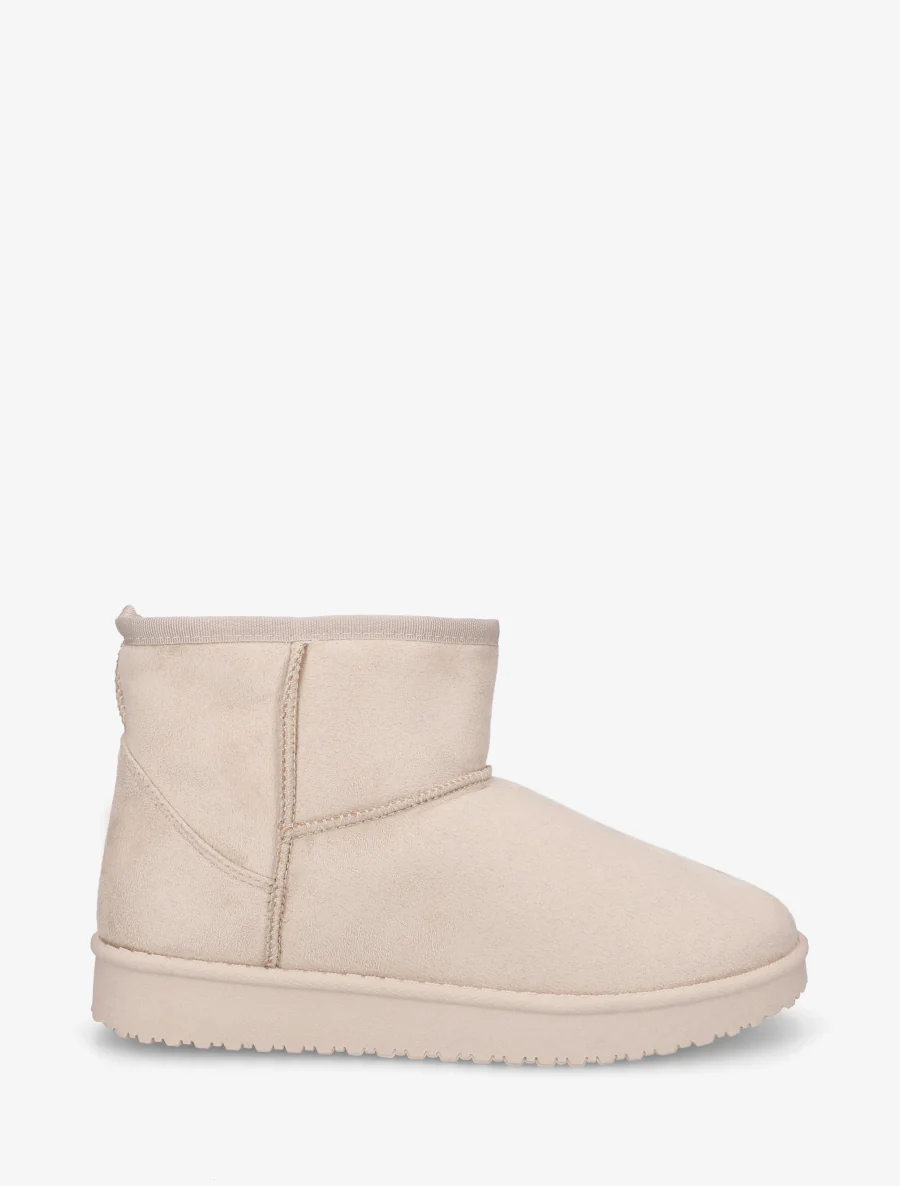 Effen suède enkellaarsjes - Beige