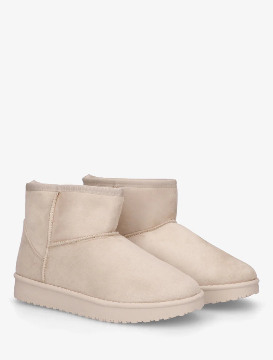 Effen suède enkellaarsjes - Beige - Image 4