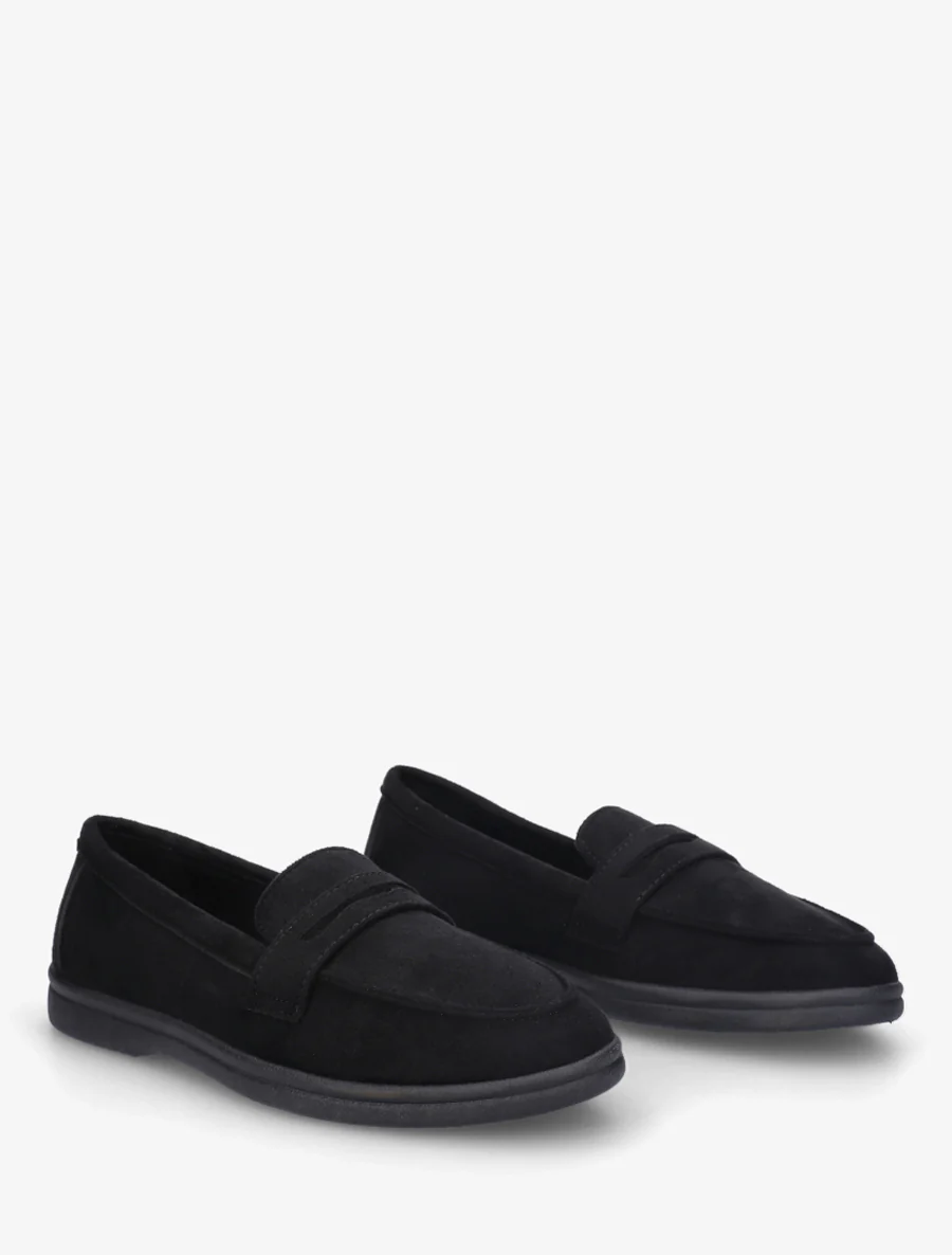 Effen suède mocassins - Zwart - Image 4