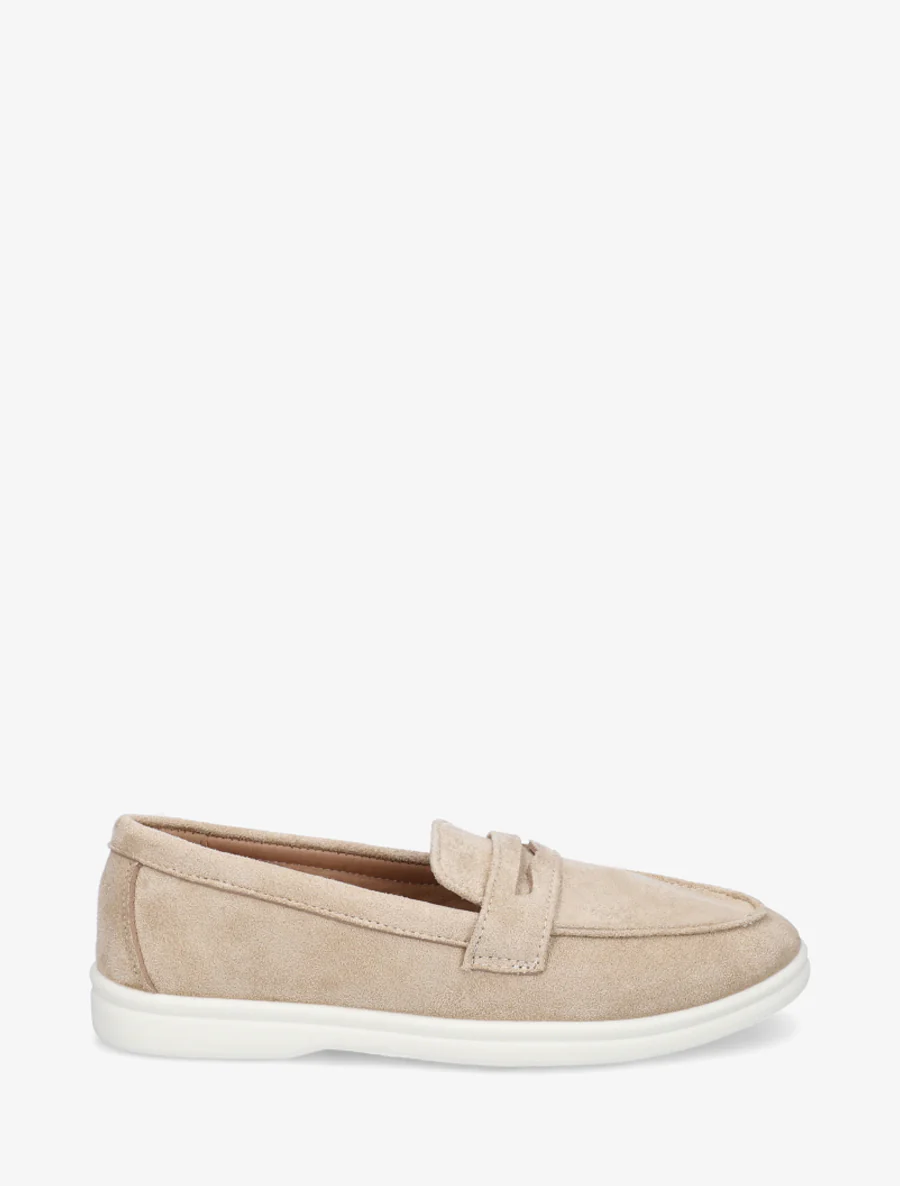 Effen suède mocassins - Beige