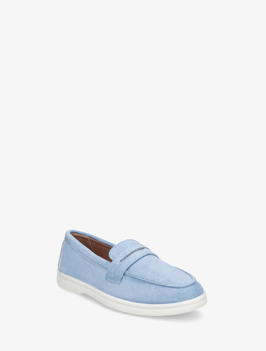 Effen suède mocassins - Lichtblauw - Image 2