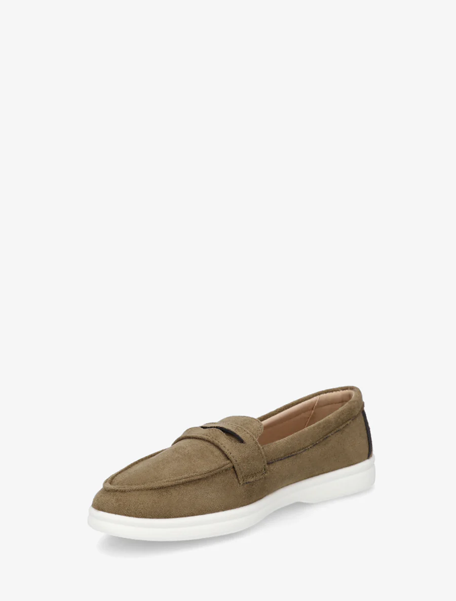 Effen suède mocassins - Kaki - Image 3
