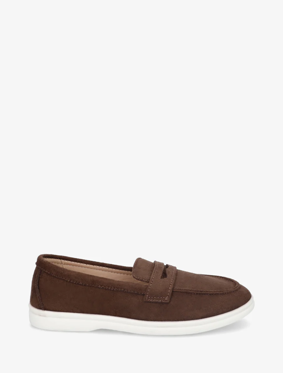 Effen suède mocassins - Bruin