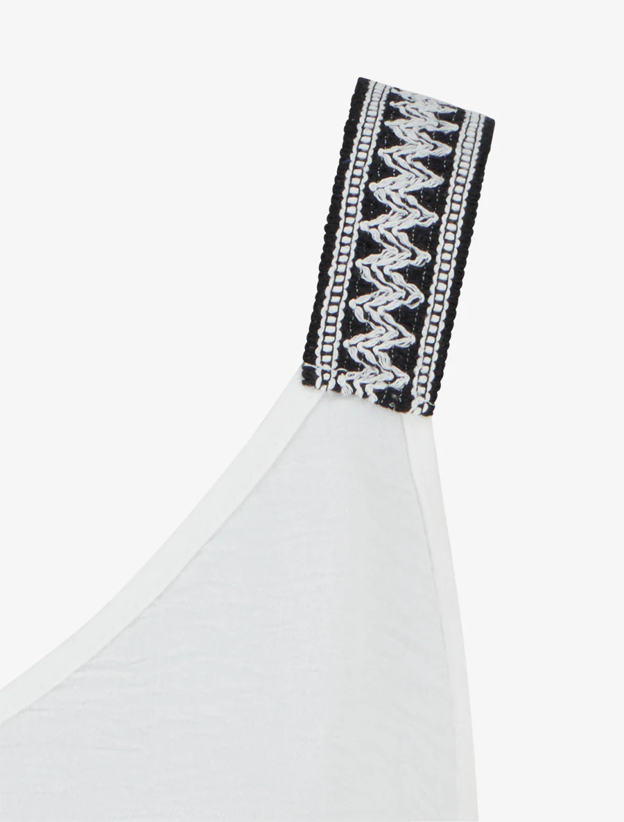 Effen tanktop met fantasiebandjes. - Wit - Image 3
