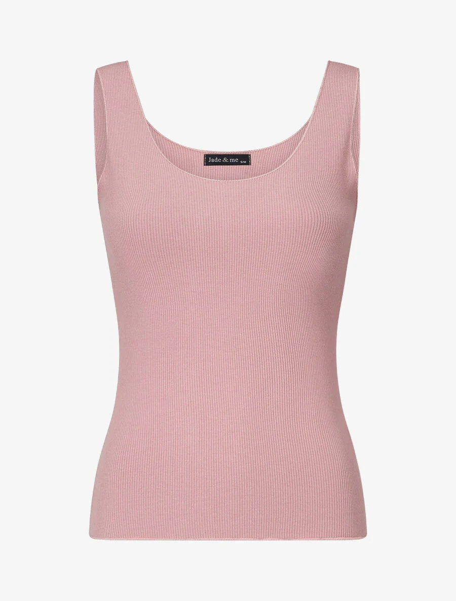 Effen tanktop met slanke pasvorm - Roze