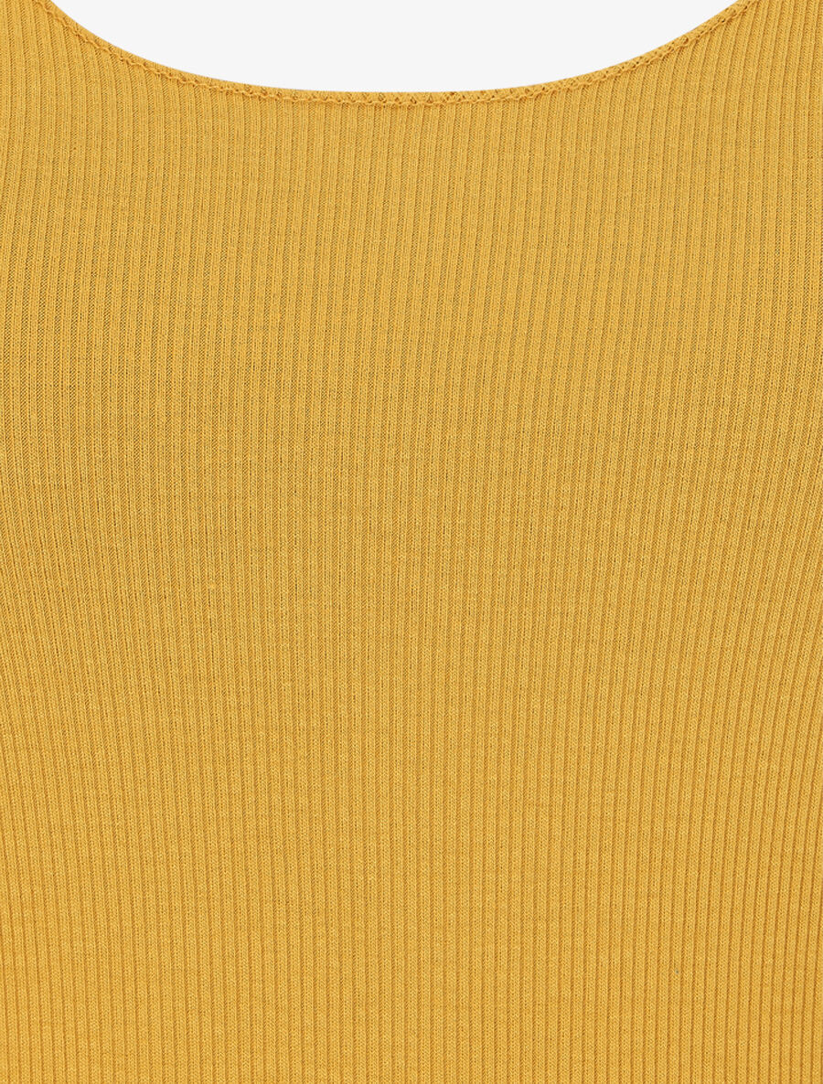 Effen tanktop met slanke pasvorm - Mosterdgeel - Image 3