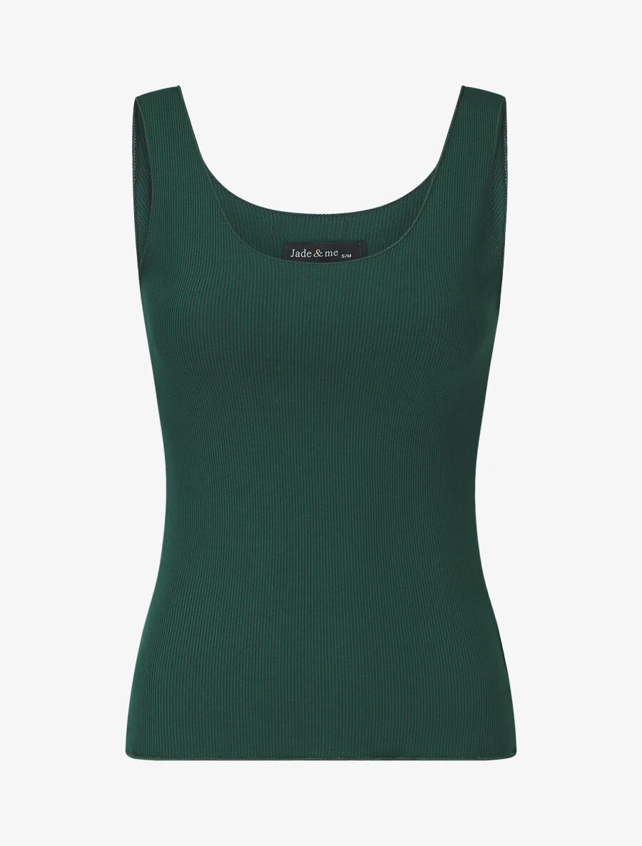 Effen tanktop met slanke pasvorm - dennengroen