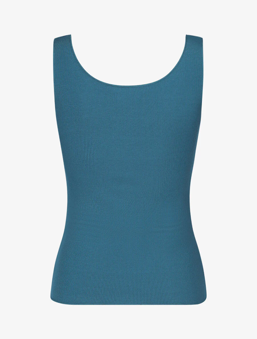 Effen tanktop met slanke pasvorm - Blauwgroen - Image 2