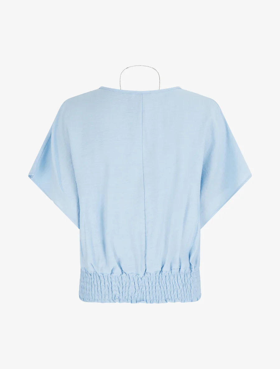 Effen top met korte mouwen - Lichtblauw - Image 2