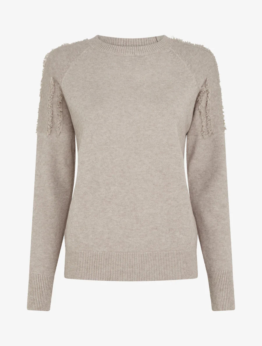 Effen trui met rafeldetail - Mol