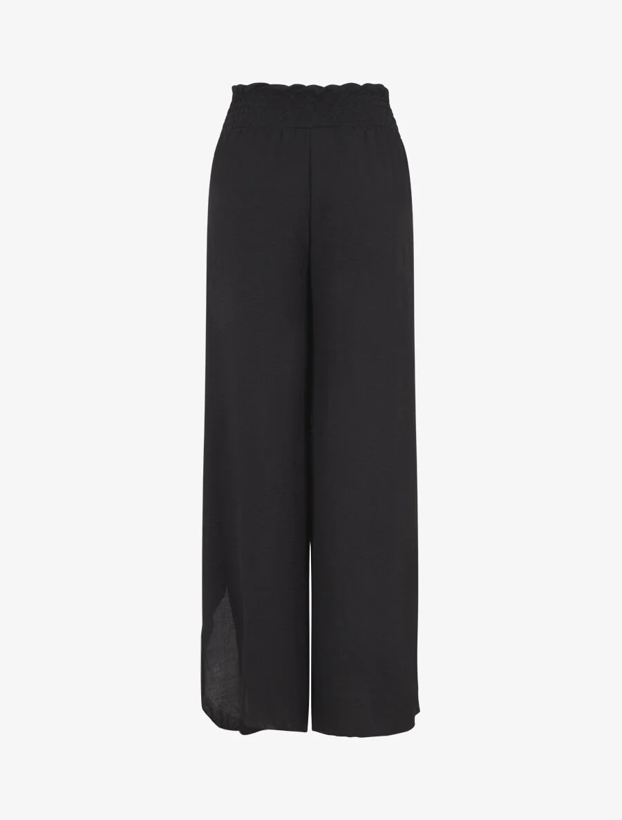 Effen tulpbroek met elastische tailleband - Zwart - Image 2