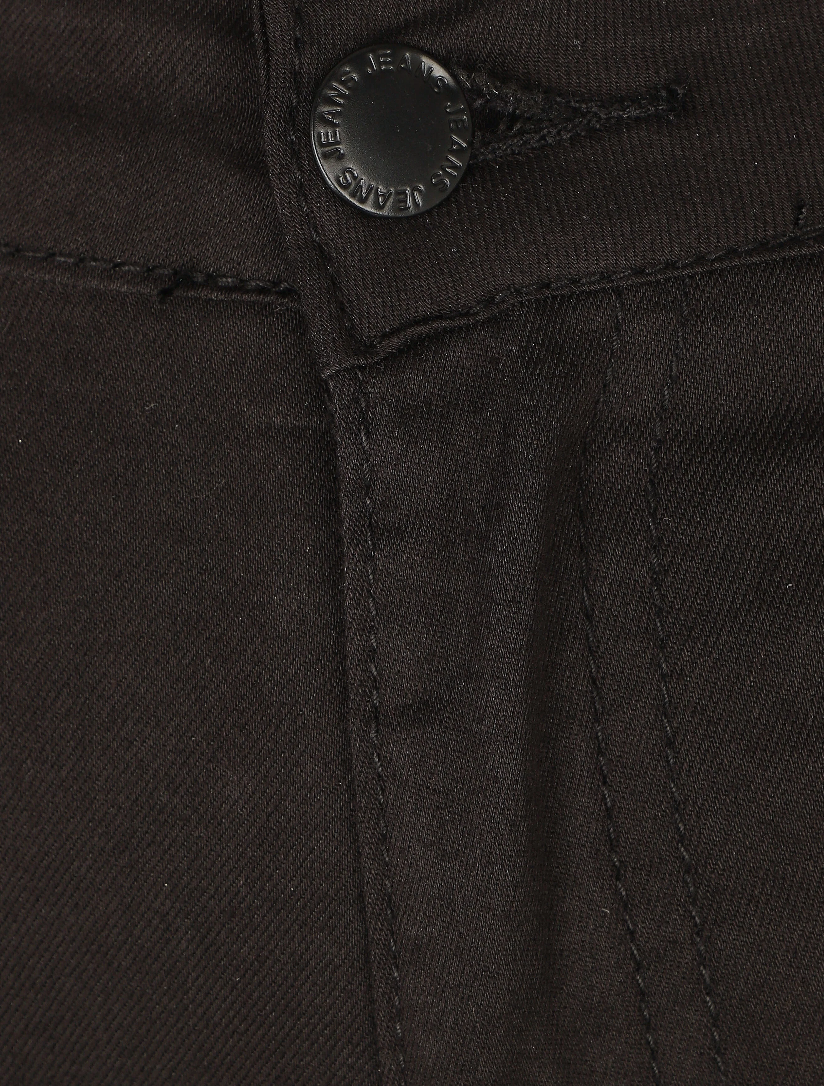 Effen. uitlopende jeans met standaard taille - zwart - Image 3