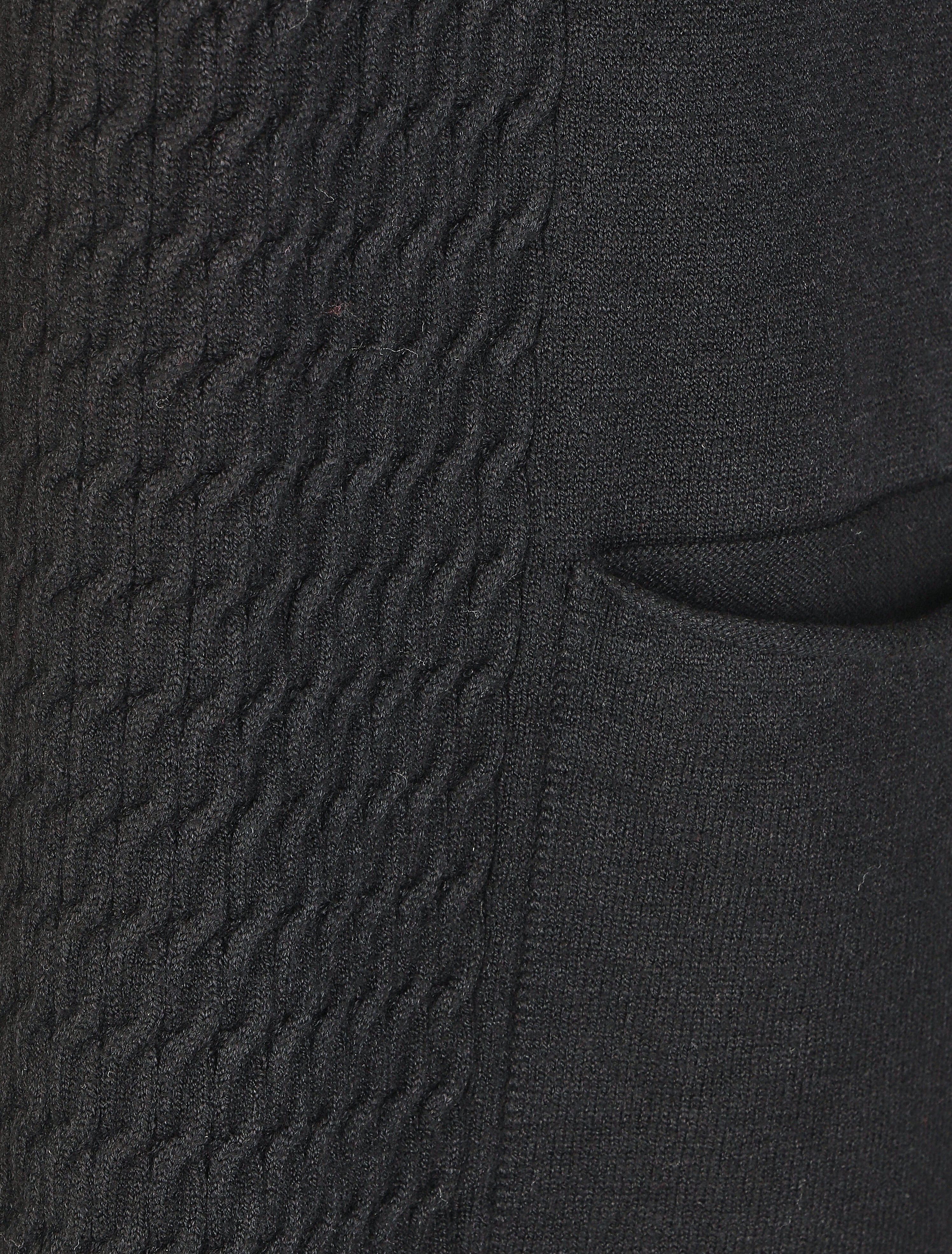 Effen vest halflang met structuurpanelen - zwart - Image 3