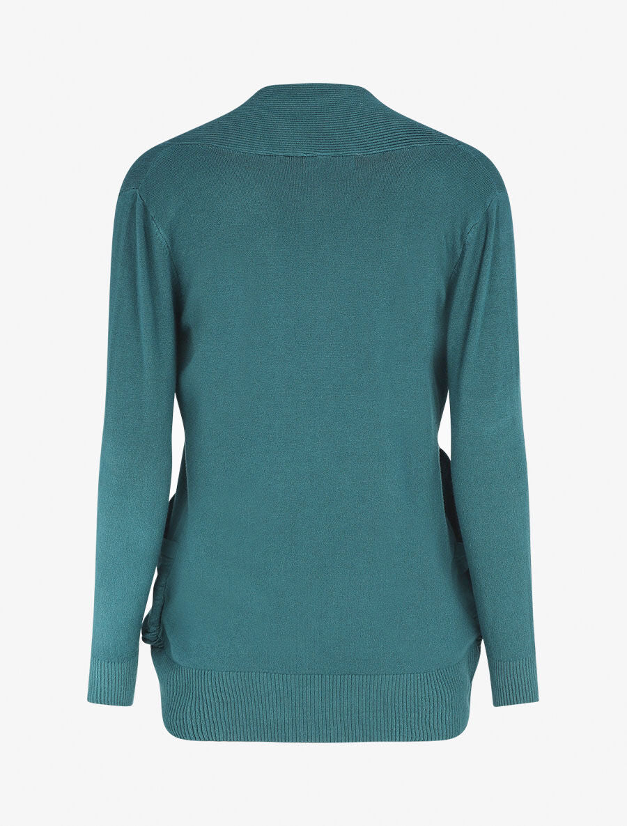 Effen vest in recht model - Blauwgroen - Image 2