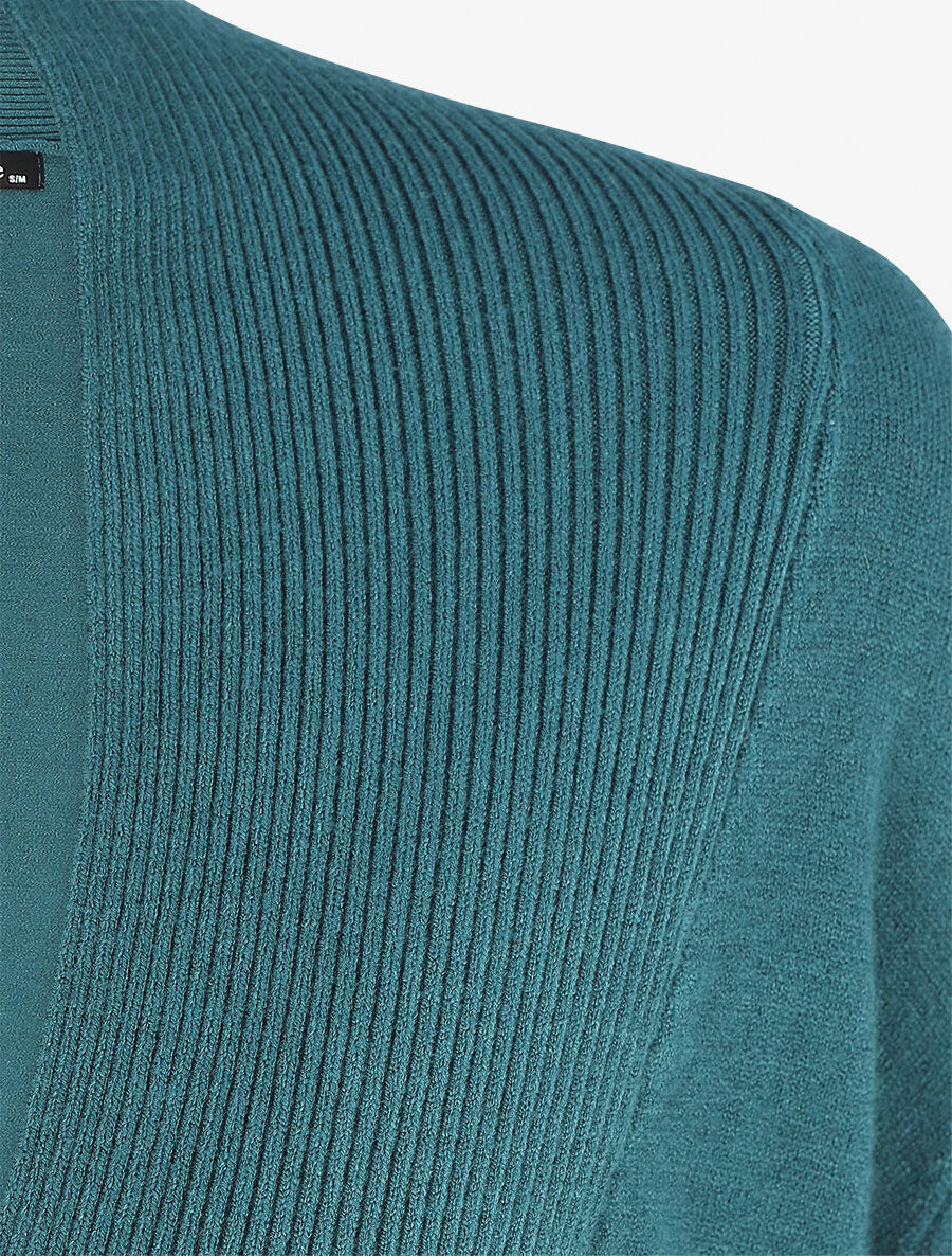 Effen vest in recht model - Blauwgroen - Image 3