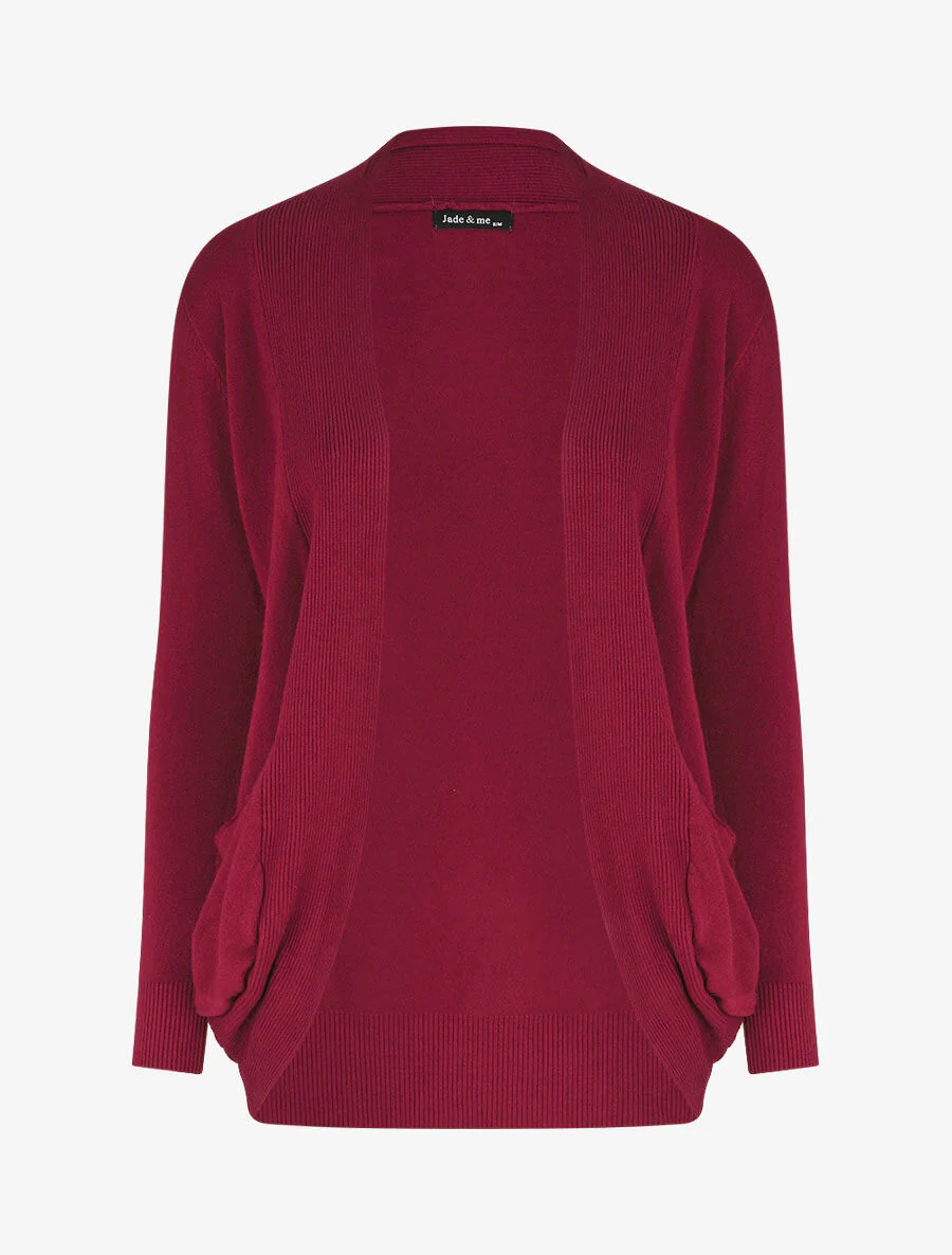 Effen vest in recht model - Bordeauxrood