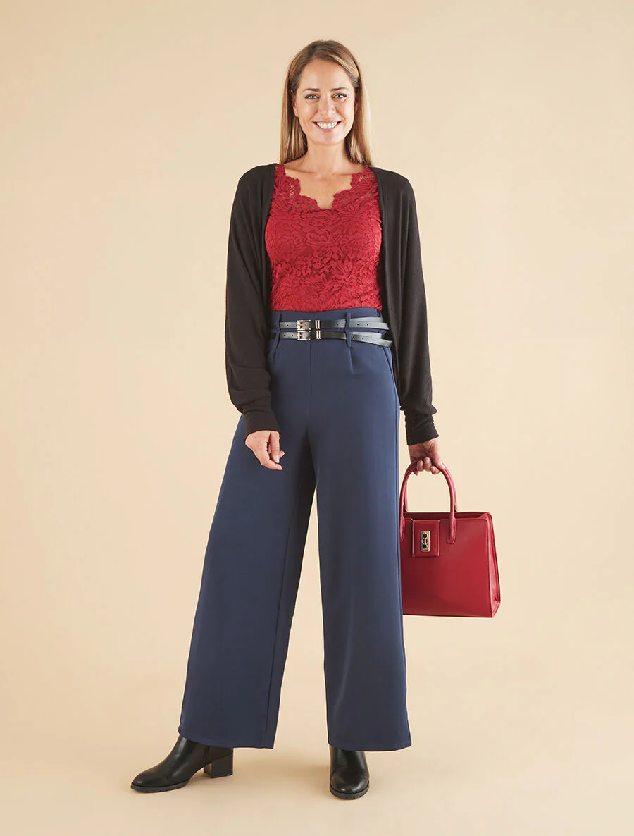Effen vest met dolmanmouwen - Zwart - Image 4