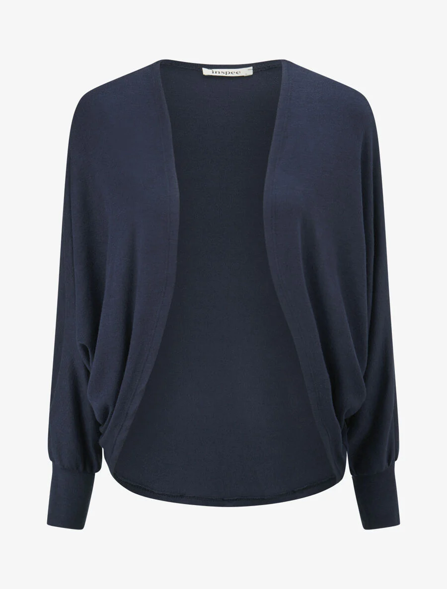 Effen vest met dolmanmouwen - Marineblauw