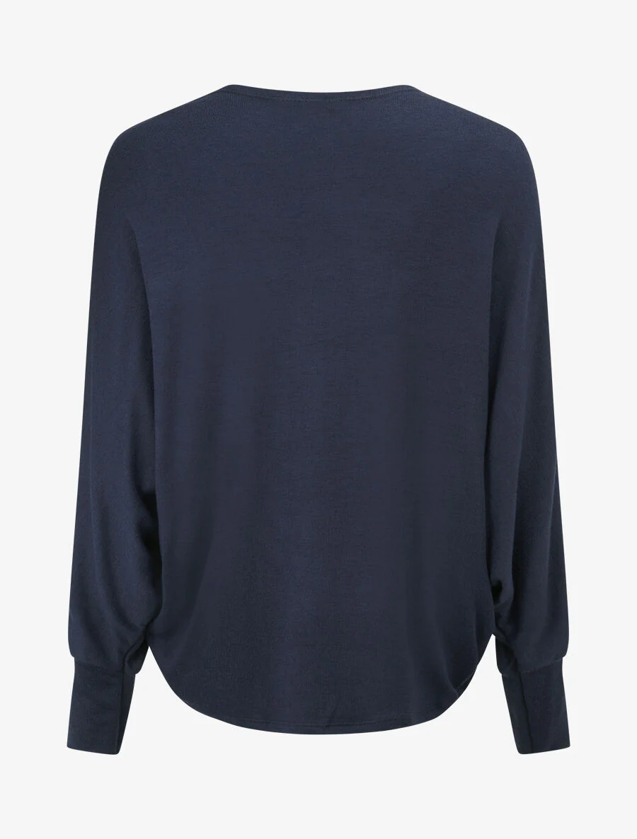 Effen vest met dolmanmouwen - Marineblauw - Image 2