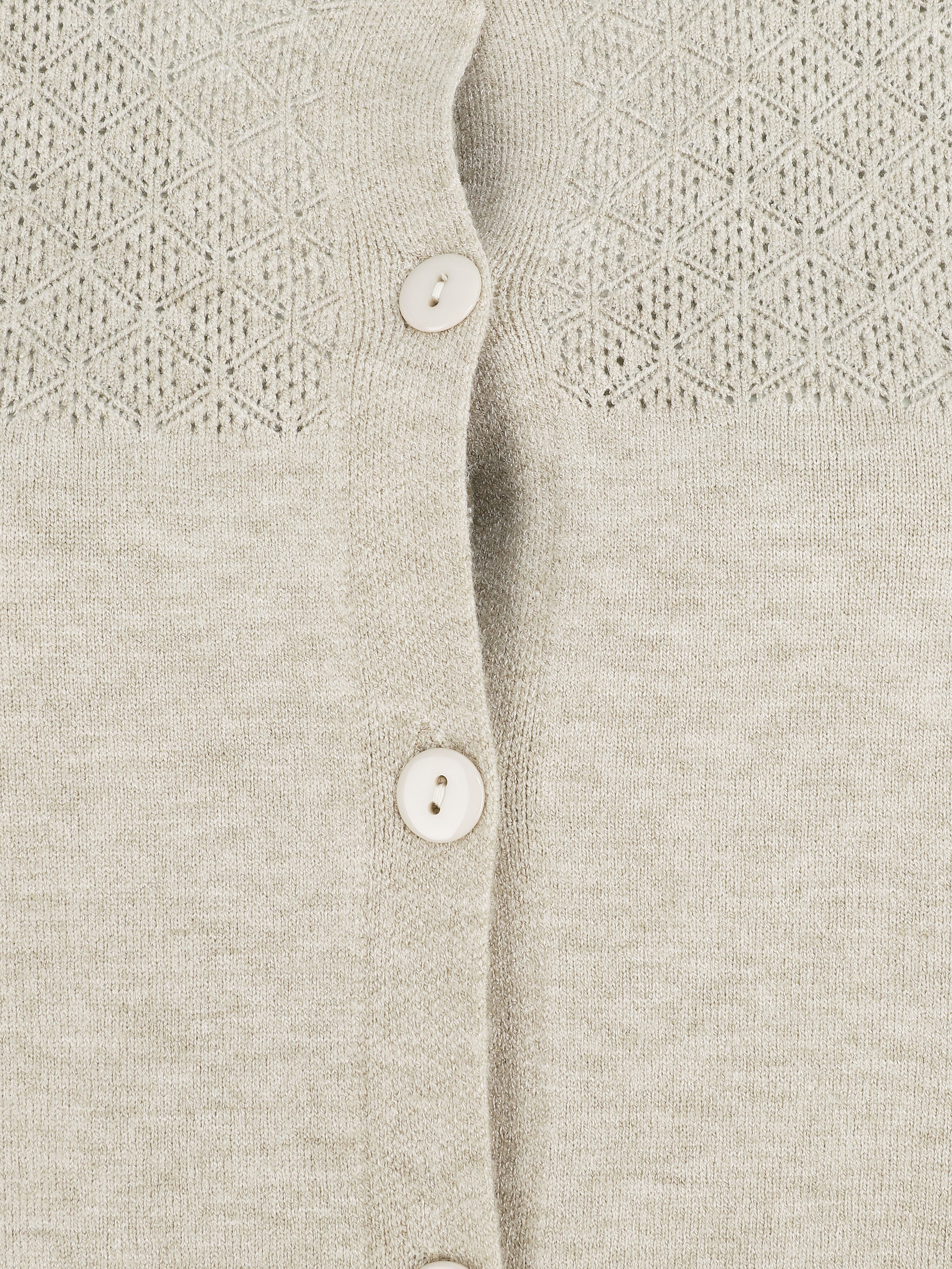 Effen vest met lange mouwen - beige - Image 3