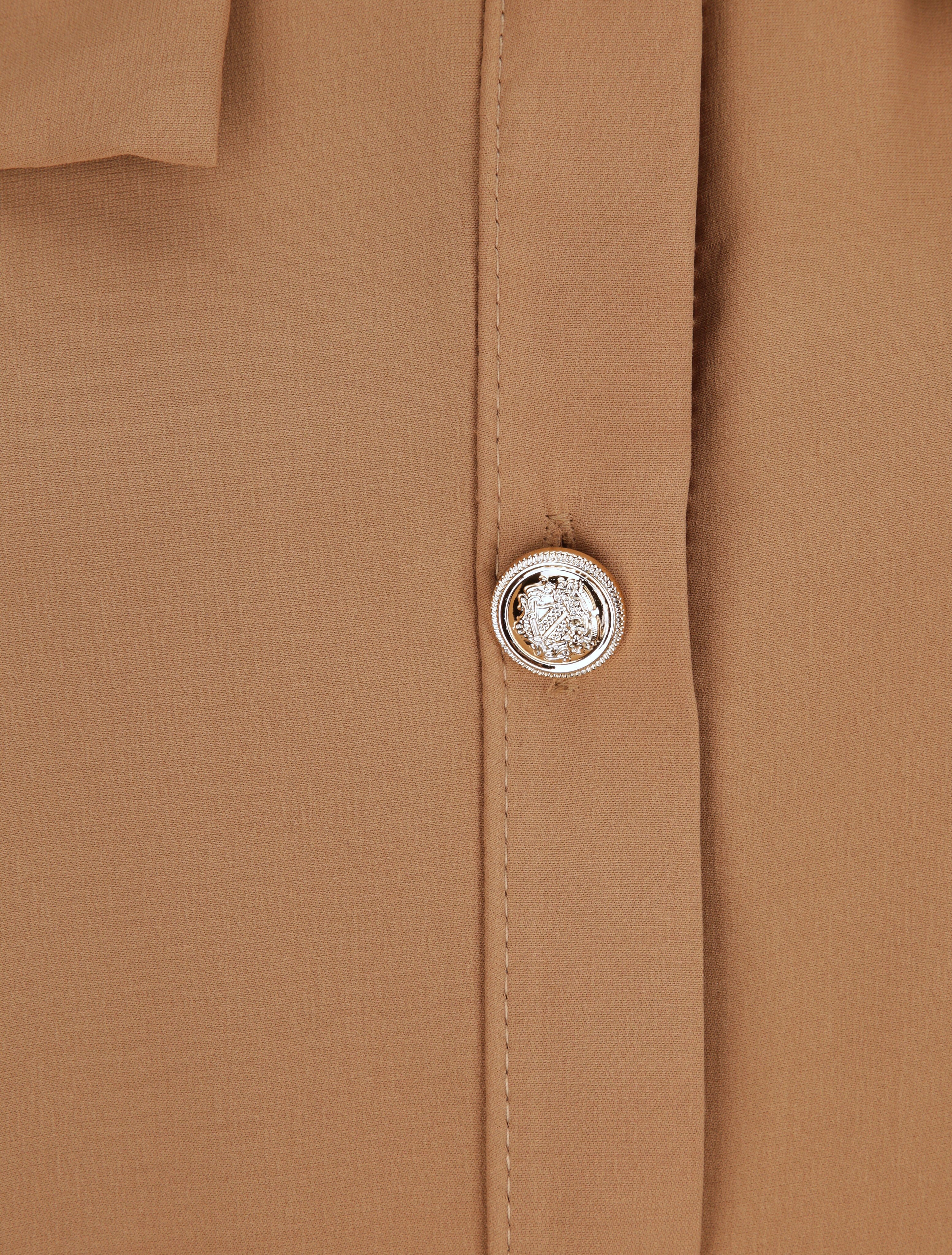 Vloeiende effen blouse - Camel - Image 3