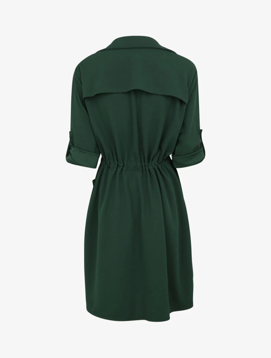 Effen vloeiende trenchcoat - Dennengroen - Image 2