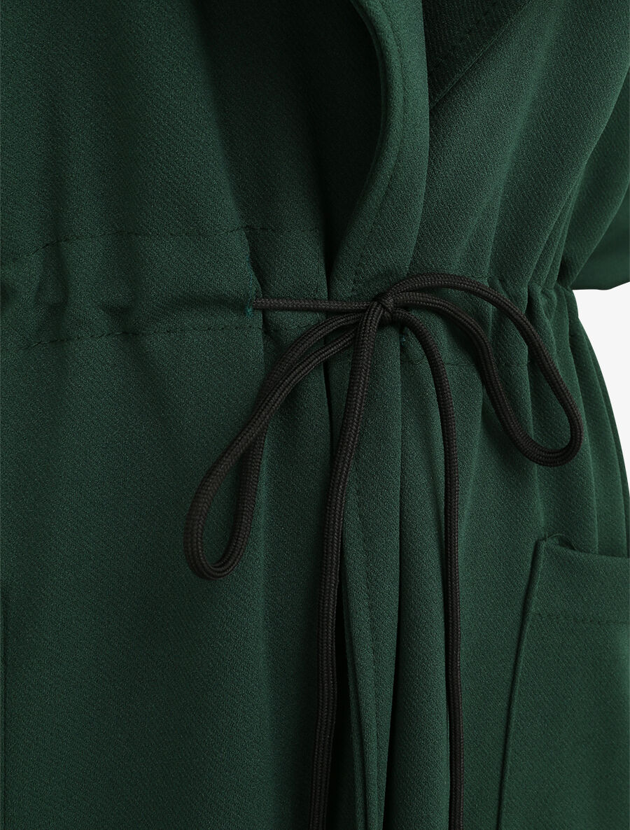 Effen vloeiende trenchcoat - Dennengroen - Image 3