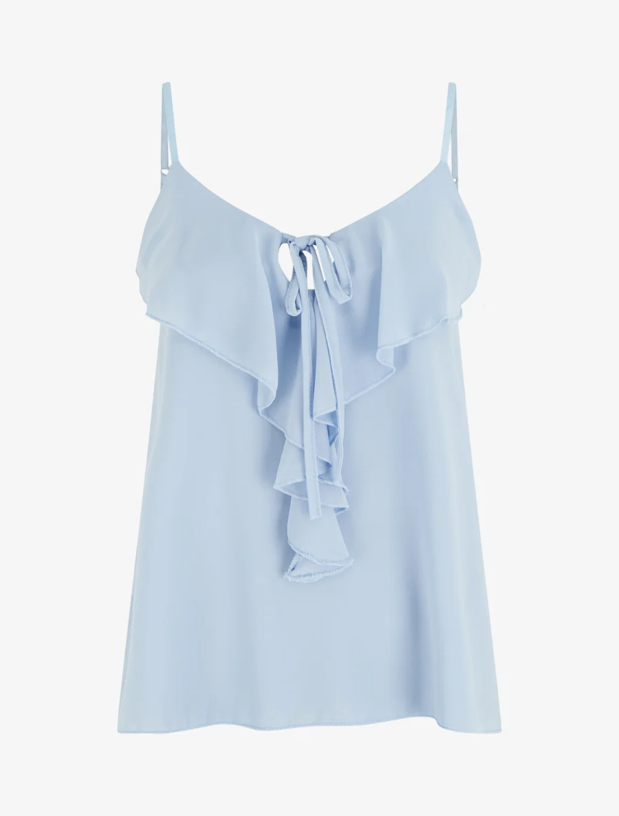 Effen voile caraco - Lichtblauw