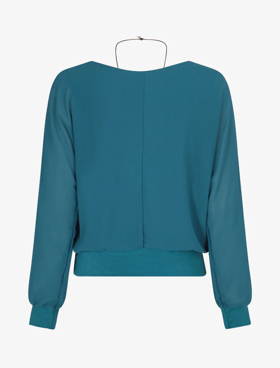 Effen voile topje - Blauwgroen - Image 2