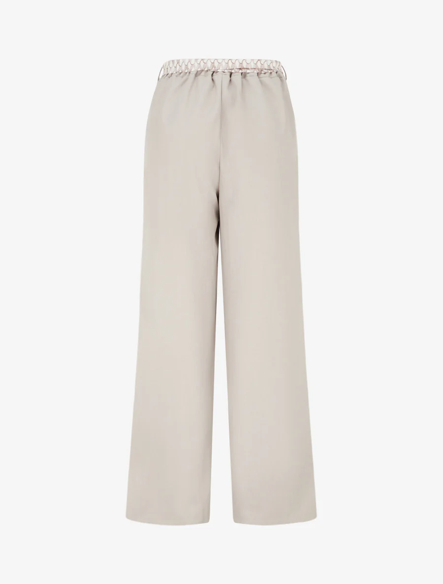 Effen wijde broek met ceintuur - Lichtmol - Image 2