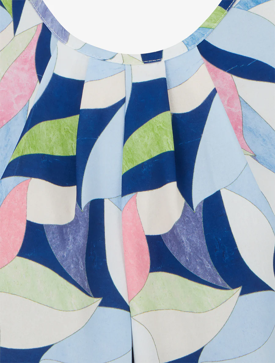 Elastisch topje met fantasieprint - Marine - Image 3