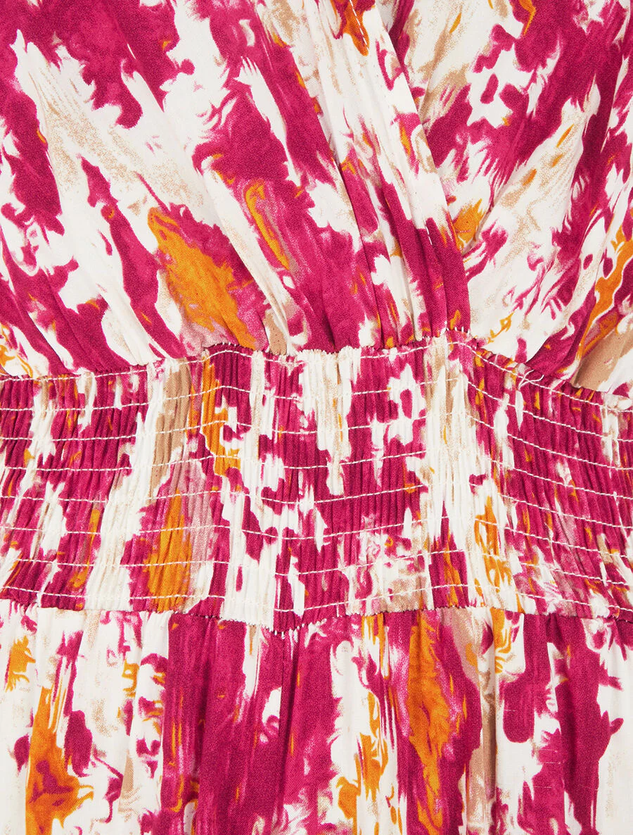 Elastische combinatie met gestileerde print - Fuchsia - Image 3