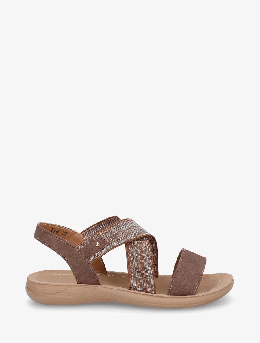 Elastische gekruiste sandalen - Bruin