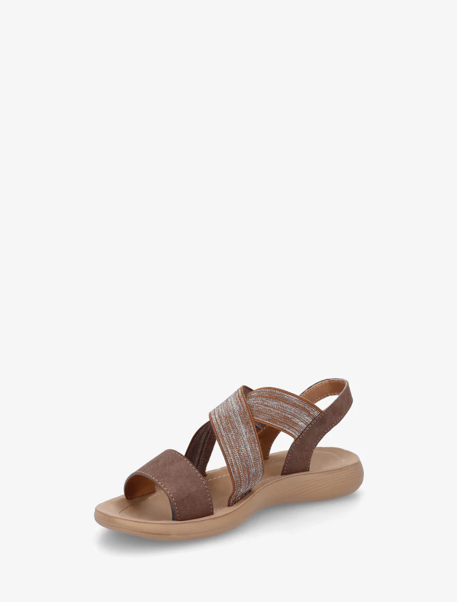 Elastische gekruiste sandalen - Bruin - Image 3