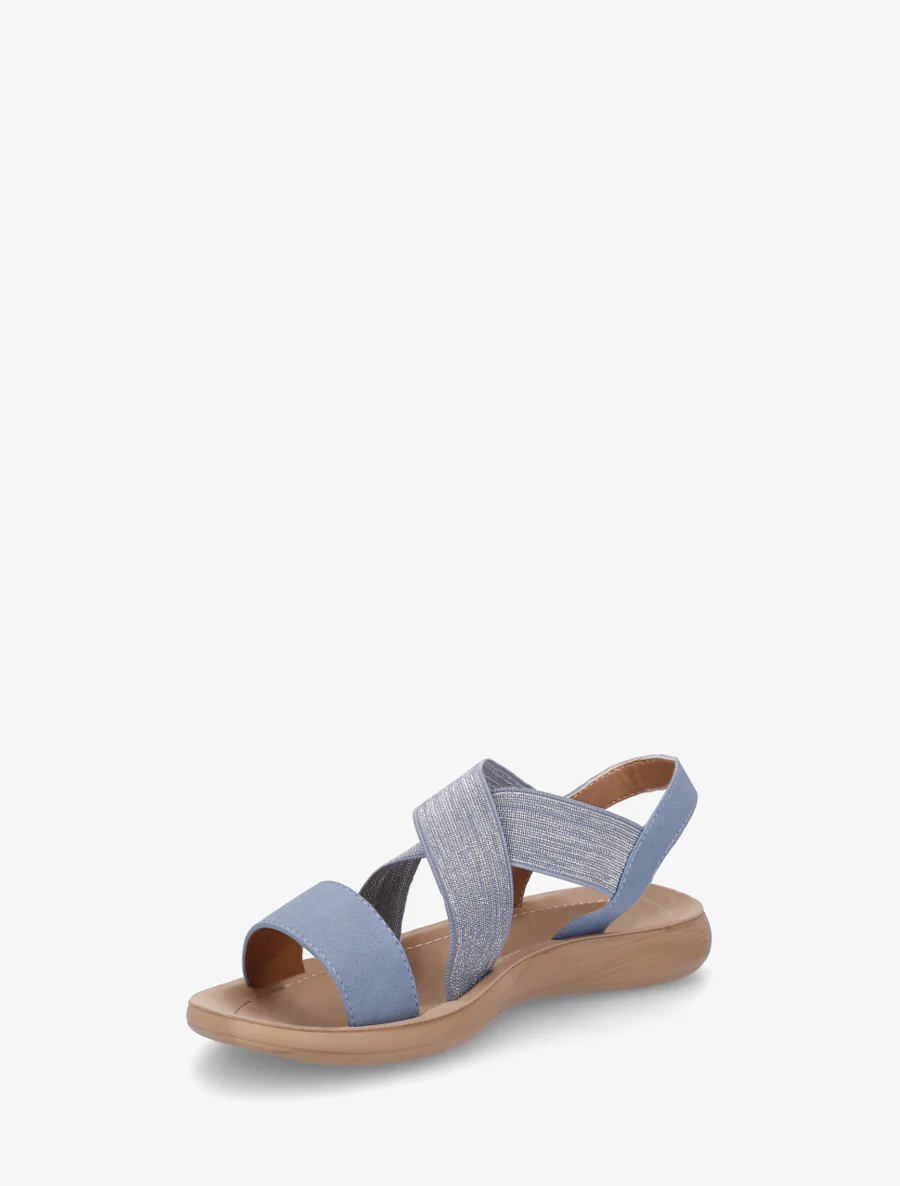 Elastische gekruiste sandalen - Blauw - Image 3