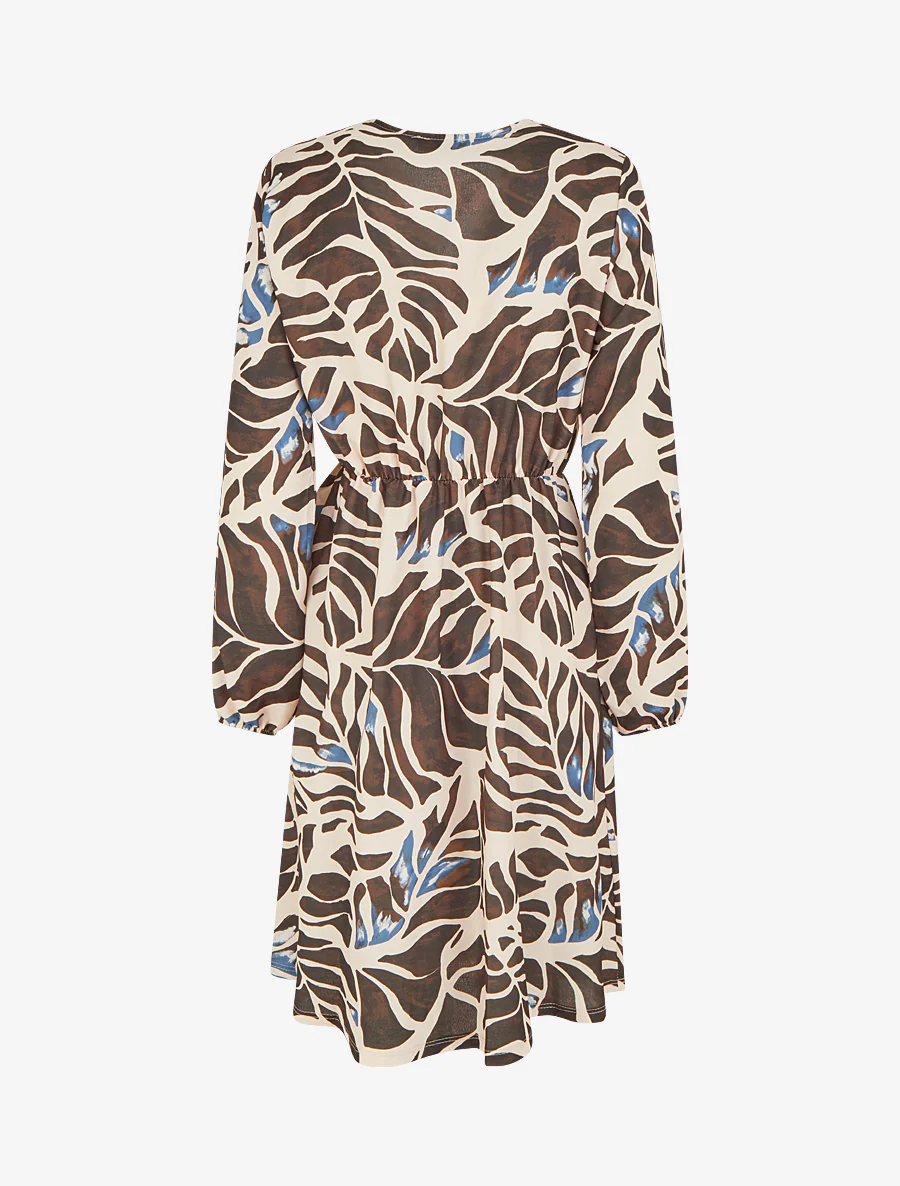 Elastische jurk met fantasieprint - Bruin - Image 2