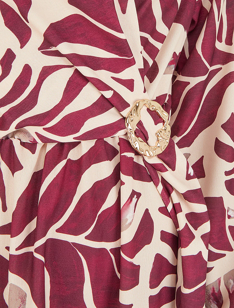 Elastische jurk met fantasieprint - Pruim - Image 3