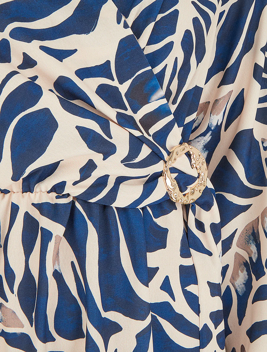 Elastische jurk met fantasieprint - Marine - Image 3