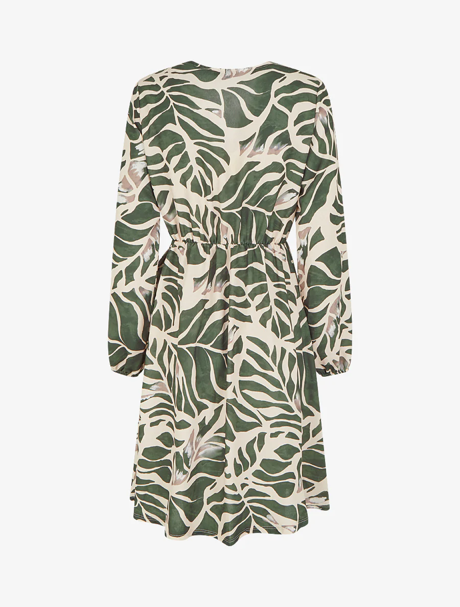 Elastische jurk met fantasieprint - Kaki - Image 2