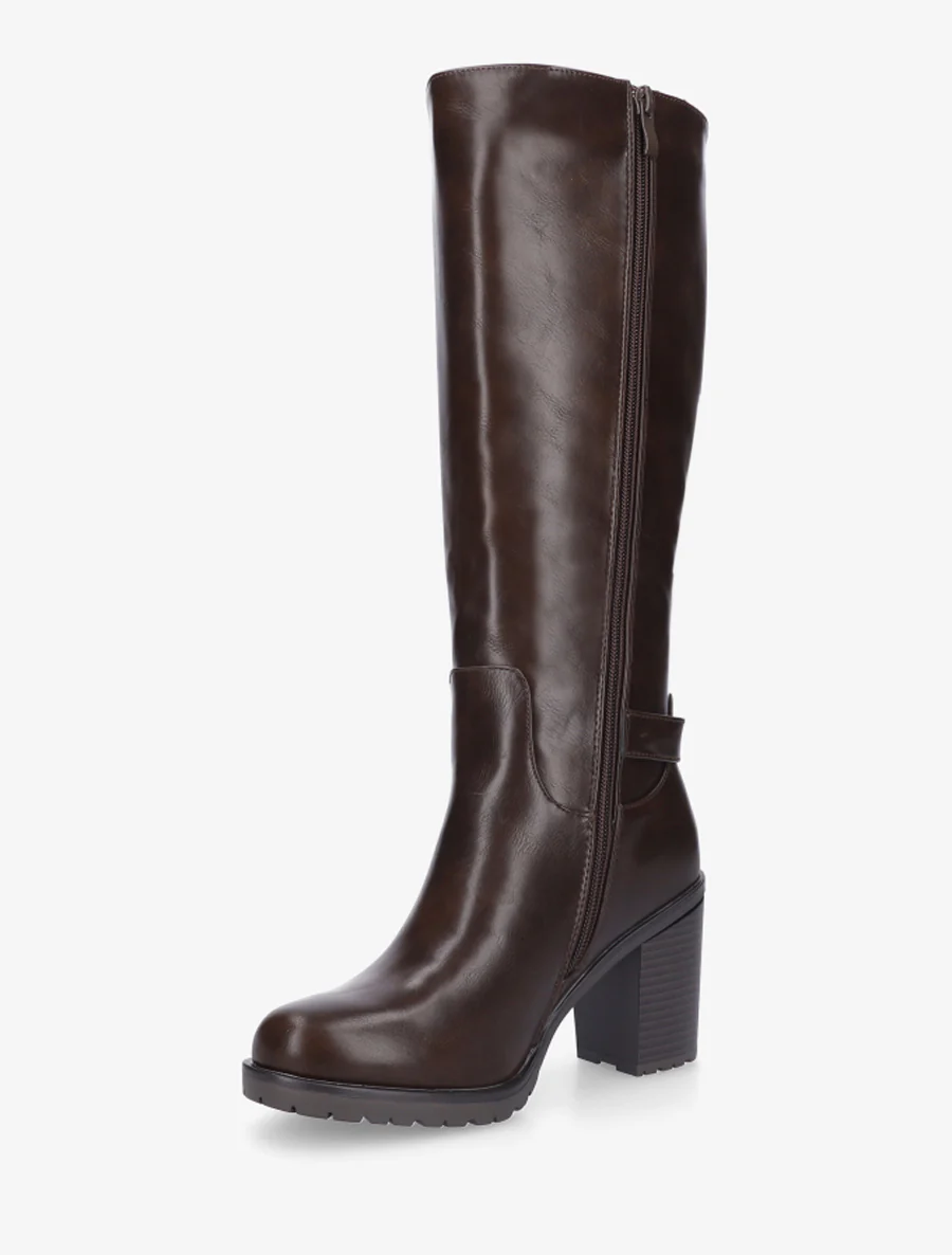 Elastische laarzen met decoratief hangslot - Bruin - Image 3