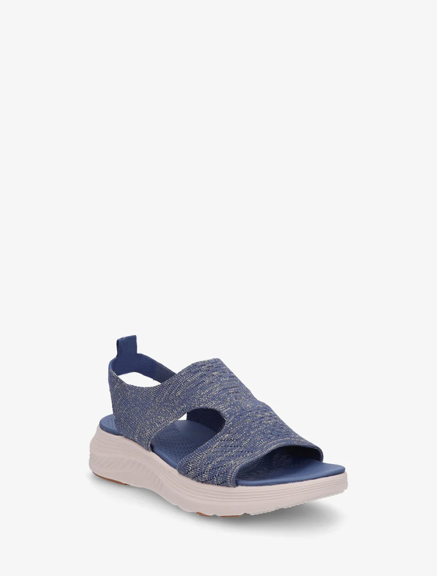 Elastische sandalen van iriserende stof - Donkerblauw - Image 2