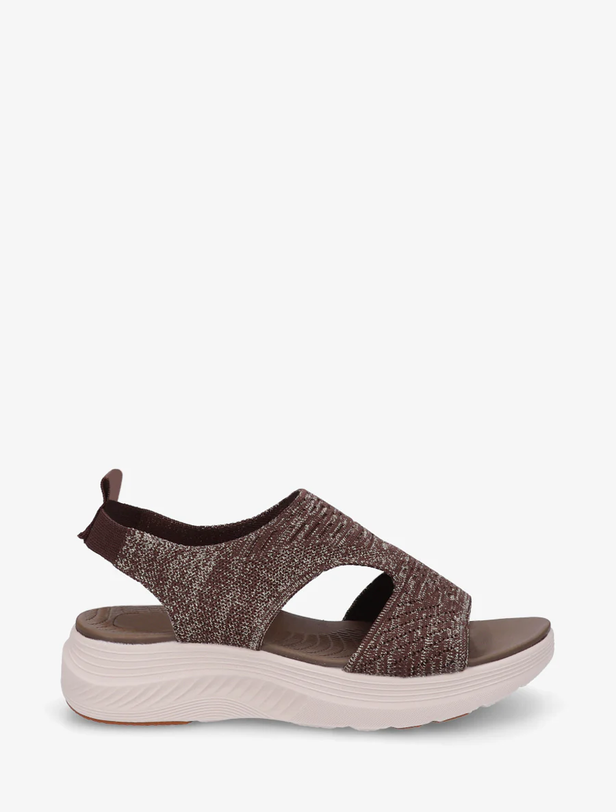 Elastische sandalen van iriserende stof - Bruin