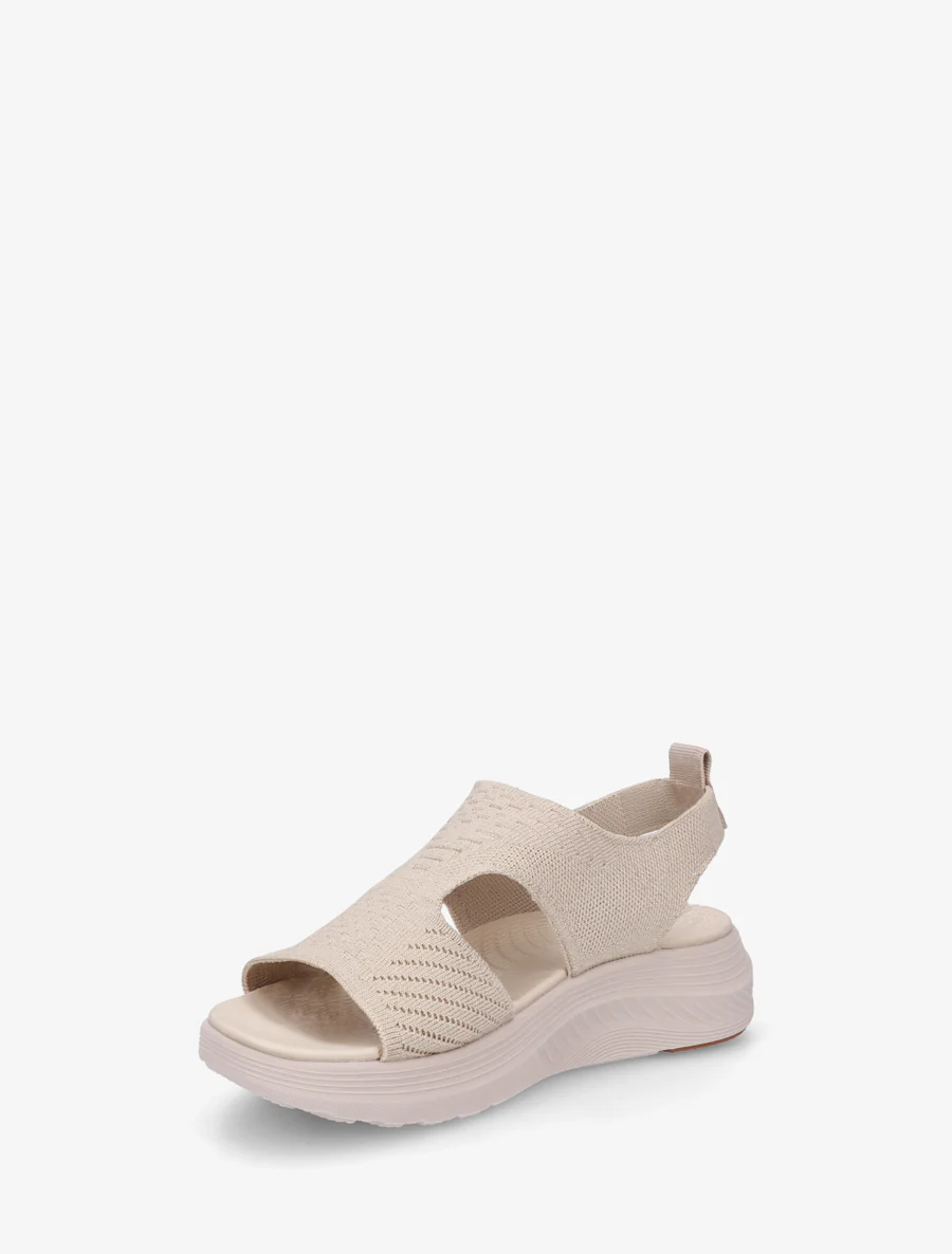 Elastische sandalen van iriserende stof - Beige - Image 3