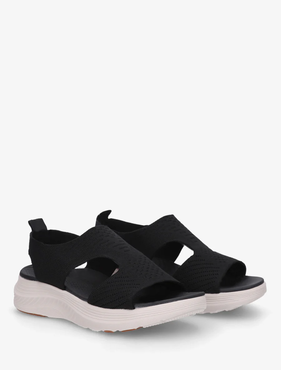 Elastische sandalen van stof - Zwart - Image 4